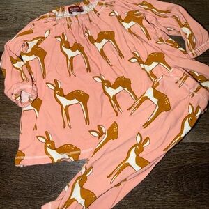 Milkbarn Pink Deer Print Kids Set